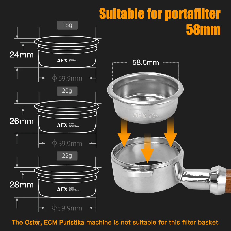 커피 필터 바구니 58MM AEX 정밀 18g 22g  - Coffee Equipment Brands 리뷰 및 가격