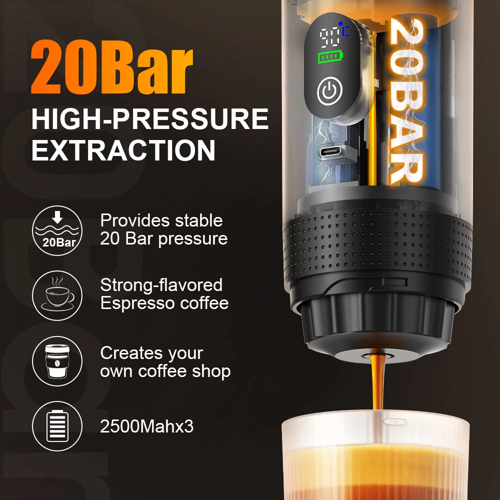 DENOKIN 무선 전기 휴대용 에스프레소 커피 머신  - Coffee Equipment For Sale 리뷰 및 가격